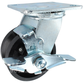 4" x 2" Cast lron V-Groove Wheel Swivel Brake Caster - 600 Lbs  Capacity