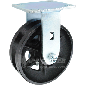 146VIRB620R 6" x 2" Cast Iron V-Groove Wheel Rigid Caster - 1000 Lbs Capacity