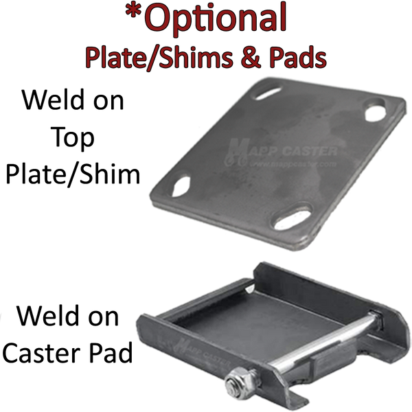 5" x 2" Solid Polyurethane Elastomer Wheel Rigid Caster - 1,250 Lbs Capacity