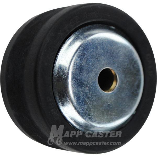 2-1/2" x 1-1/4" Very Soft Neoprene Rubber, Accepts 3/8" axles & equipped with ball bearings, includes bright silver bearing shields to minimize dirt & debris.