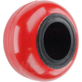 2-1/2" x 1-3/8" Red & Black Polyurethane Wheel - 300 lbs Capacity Part # R25-21M