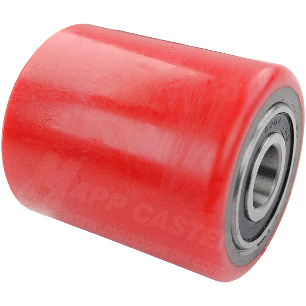 Pallet Jack Load Wheels TORY CARRIER 3 In. X 3.66 In. Red PU Roller