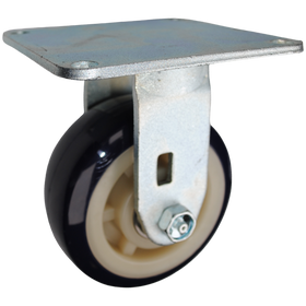 5" x 2" Patriot Polyurethane on Polyolefin Wheel Rigid Caster with 5" x 5-1/2" Top Plate - 800 Lbs Capacity