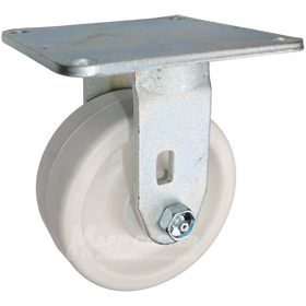 5" x 2" Retort Wheel Rigid Caster with 5" x 5-1/2" Top Plate - 650 Lbs Capacity