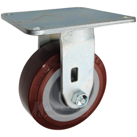 5" x 2" Polyurethane on Polyolefin Wheel Rigid Caster with 5" x 5-1/2" Top Plate - 750 Lbs Capacity