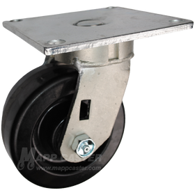 5" x 2" Phenolic Wheel Swivel Caster with 5" x 5-1/2" Top Plate - 1,000 Lbs Capacity