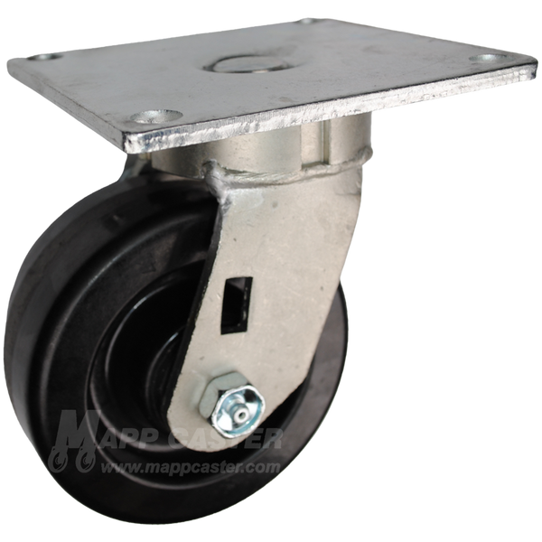 5" x 2" Phenolic Wheel Swivel Caster with 5" x 5-1/2" Top Plate - 1,000 Lbs Capacity