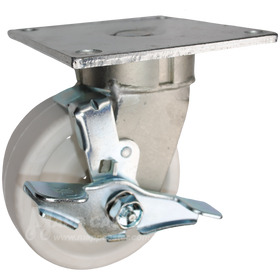 5" x 2" Retort Wheel Swivel Brake Caster with 5" x 5-1/2" Top Plate - 650 Lbs Capacity