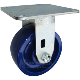 5" x 2" Solid Polyurethane Wheel Rigid Caster with 5" x 5-1/2" Top Plate - 800 Lbs Capacity