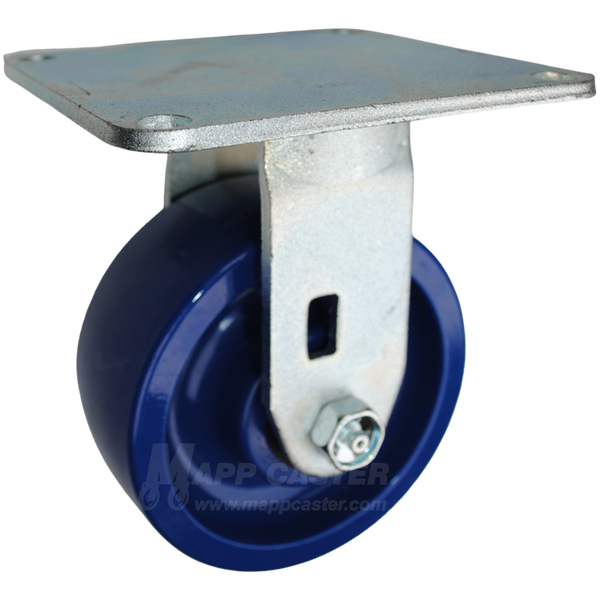 5" x 2" Solid Polyurethane Wheel Rigid Caster with 5" x 5-1/2" Top Plate - 800 Lbs Capacity