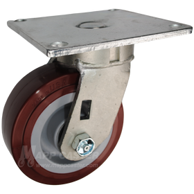 5" x 2" Polyurethane on Polyolefin Wheel Swivel Caster with 5" x 5-1/2" Top Plate - 750 Lbs Capacity