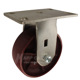 6" x 2" Ductile Steel Wheel OR Rigid Caster - 2000 Lbs Capacity