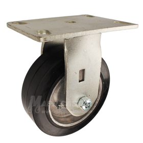 6" x 2" Rubber on Aluminum Wheel OR Rigid Caster - 410 Lbs Capacity