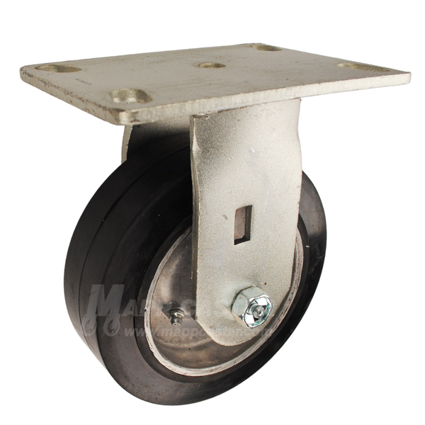 6" x 2" Rubber on Aluminum Wheel OR Rigid Caster - 410 Lbs Capacity