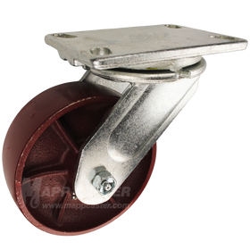 6" x 2" Ductile Steel Wheel OS Swivel Caster - 2000 Lbs Capacity