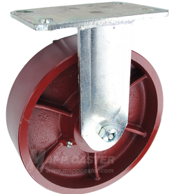 8" x 2-1/2" Ductile Steel Wheel HR Rigid Caster- 2,000 Lbs Capacity