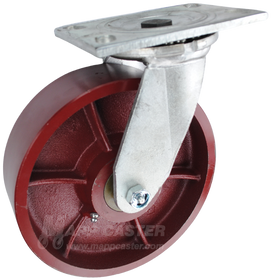 8" x 2-1/2" Ductile Steel Wheel HS Swivel Caster - 2,000 Lbs Capacity