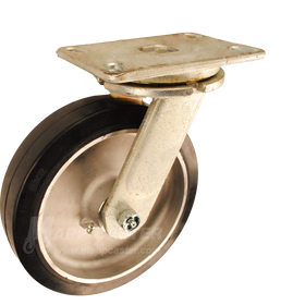 8" x 2" Rubber on Aluminum Wheel OS Swivel Caster - 500 Lbs Capacity