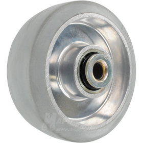 3-1/2" x 1-1/4" Rubber on Aluminum Core Wheel w/ Ball Bearings Part # QRAL35G3