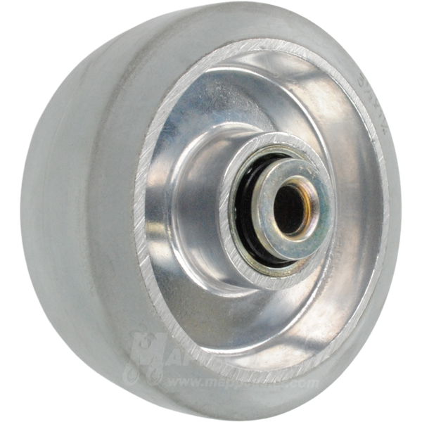 3-1/2" x 1-1/4" Rubber on Aluminum Core Wheel w/ Ball Bearings Part # QRAL35G3