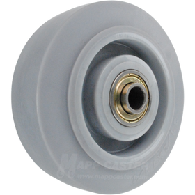 3-1/2" x 1-1/4" Thermoplastic Rubber (TPR) Wheel w/ Ball Bearings Part # QMIR35G3
