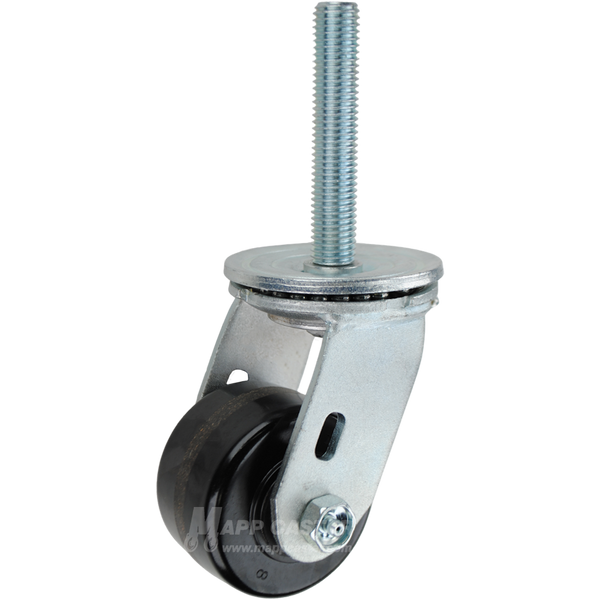 3/4" threaded stem caster featuring phenolic wheels for heavy-duty carts, dumpsters, BBQ pits, & storage bins with long-lasting durability.