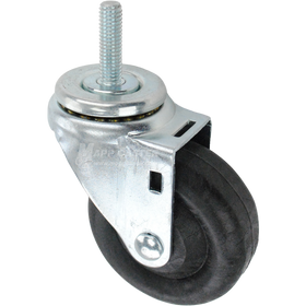 Swivel caster with a 3.5 inch black nylon wheel and 7/16 inch wide threaded metal stem