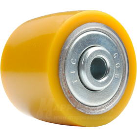 35mm x 27mm (1.37" x 1.06") Yellow Poly on Steel Wheel w/ Ball Bearings - 220 Lbs Capacity Part # EVSTH 35/6K