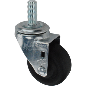 Caster with a black nylon tire and metric threaded stem