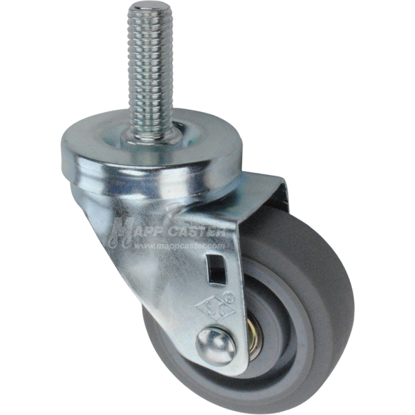 Metal caster TPR wheel with a threaded stem at the top