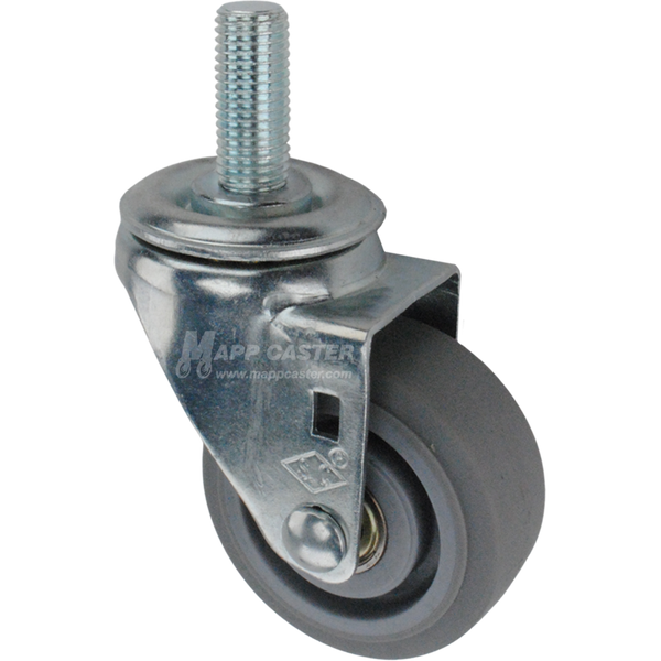 Metal caster TPR wheel with a metric threaded stem at the top