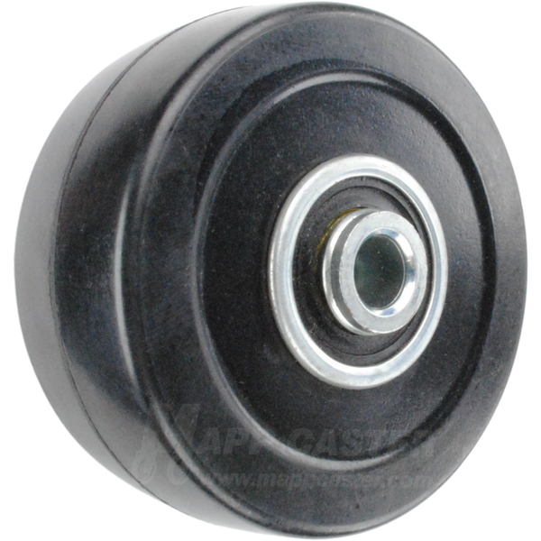 3" x 1-1/4" Soft Rubber Wheels w/ Ball Bearings - 300 Lbs Capacity Part # QSRB3H3