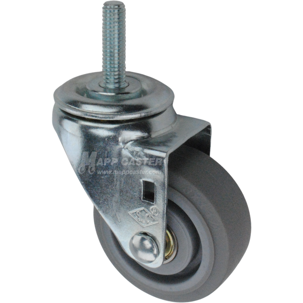 Metal caster TPR wheel with a threaded stem at the top