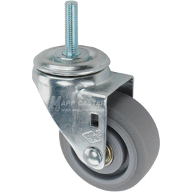 Metal caster TPR wheel with a metric threaded stem at the top