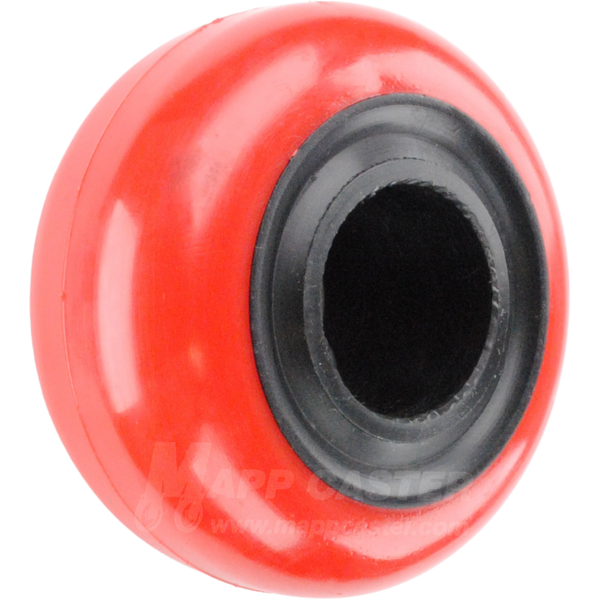 3" x 1-3/8" Red & Black Poly on Polyolefin Wheel - 300 lbs Capacity Part # R3-21M