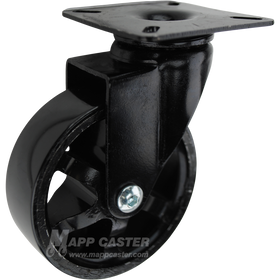 All black 3 inch poly on iron swivel caster. Part # LMS30BIP2YY
