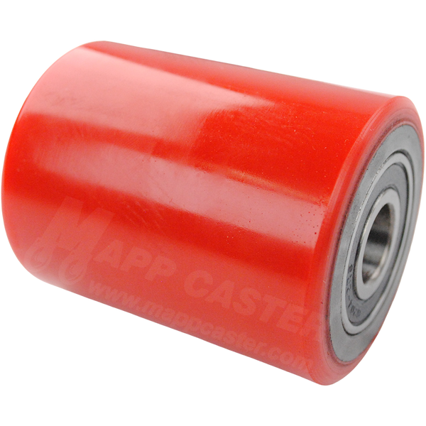 3" x 3-5/8" Heavy Duty Polyurethane on Steel Pallet Jack Load Wheel - Part# B035C - Precision Ball Bearings 