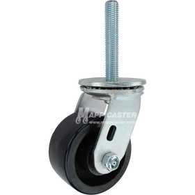 4 x 2 blue polyurethane on iron swivel caster with 3/4-10 x 4 threaded stem for heavy-duty industrial carts with quiet, floor-safe performance.