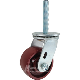 4 x 2 ductile steel swivel caster with 3/4-10 x 4 threaded stem for heavy-duty industrial equipment, providing high strength, durability, and impact resistance.