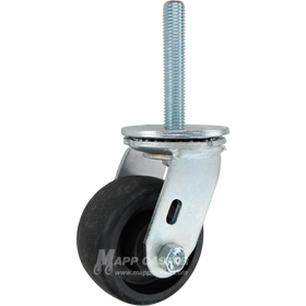 4 x 2 high temp nylon swivel caster with 3/4-10 x 4 threaded stem for high-heat industrial applications up to 475°F continuous operation.