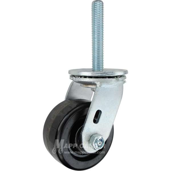 4 x 2 phenolic wheel swivel caster with 3/4-10 x 4 threaded stem for heavy-duty industrial equipment requiring high capacity and impact resistance.