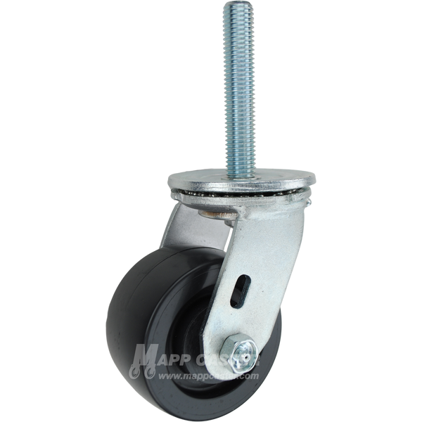 4 x 2 polyolefin swivel caster with 3/4-10 x 4 threaded stem for washdown, chemical-resistant industrial carts and equipment.