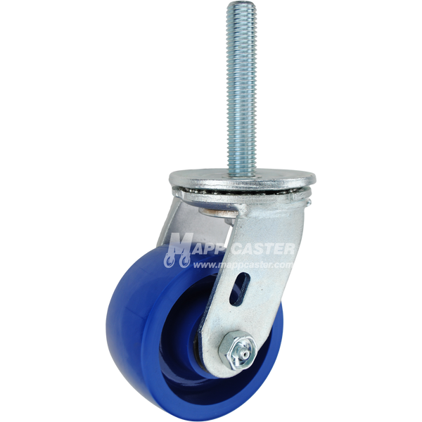 4 x 2 solid polyurethane swivel caster with 3/4-10 x 4 threaded stem for heavy-duty, floor-safe industrial carts and washdown environments.