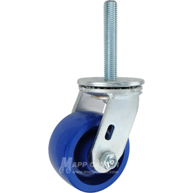 4 x 2 solid polyurethane swivel caster with 3/4-10 x 4 threaded stem for heavy-duty, floor-safe industrial carts and washdown environments.