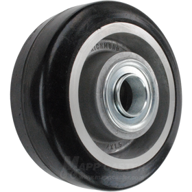 4" x 1-1/2" Rubber on Aluminum Core Wheel w/ Ball Bearings - 225 Lbs Capacity Part # J4X1-1/2-3/4-RCHMD