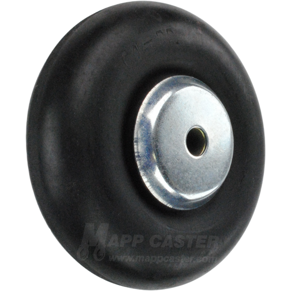 4" x 1-1/4" Neoprene Rubber Round Tread Wheel w/ Ball Bearings - 200 Lbs Capacity Part # 464XEZN-RD