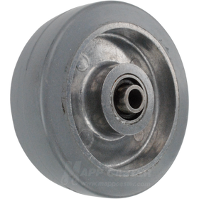 4" x 1-1/4" Rubber on Aluminum Core Wheel w/ Ball Bearings - 250 Lbs Capacity Part # QRAL4G3