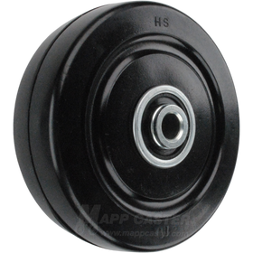 4" x 1-1/4" Soft Rubber Wheel w/ Ball Bearings - 220 Lbs Capacity Part # QSRB4H3