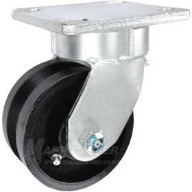 4" x 2" Cast lron V-Groove Wheel Kingpinless Swivel Caster - 600 Lbs  Capacity Heavy Duty