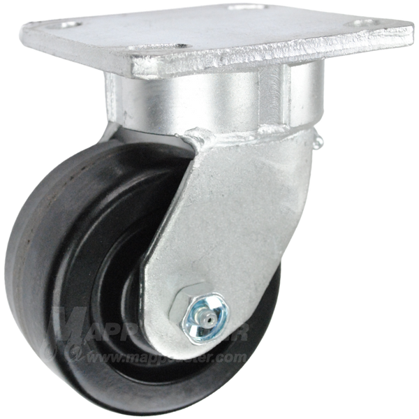 4" x 2" Black Phenolic Wheel Kingpinless Swivel Caster - 800 Lbs Capacity Heavy Duty